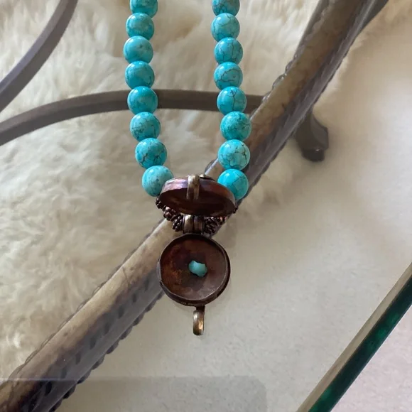 Turquoise with Locket Necklace